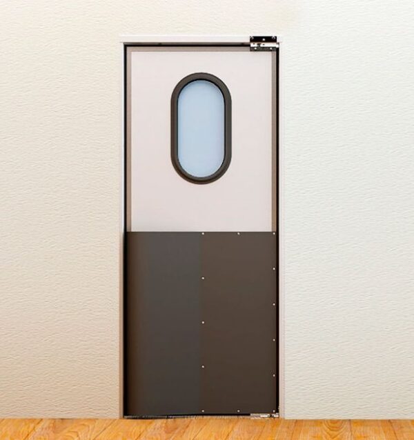 Одностворчатая жесткая маятниковая дверь из сэндвич-панелей